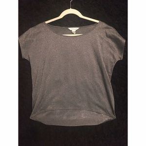 BCBG short sleeve silver top