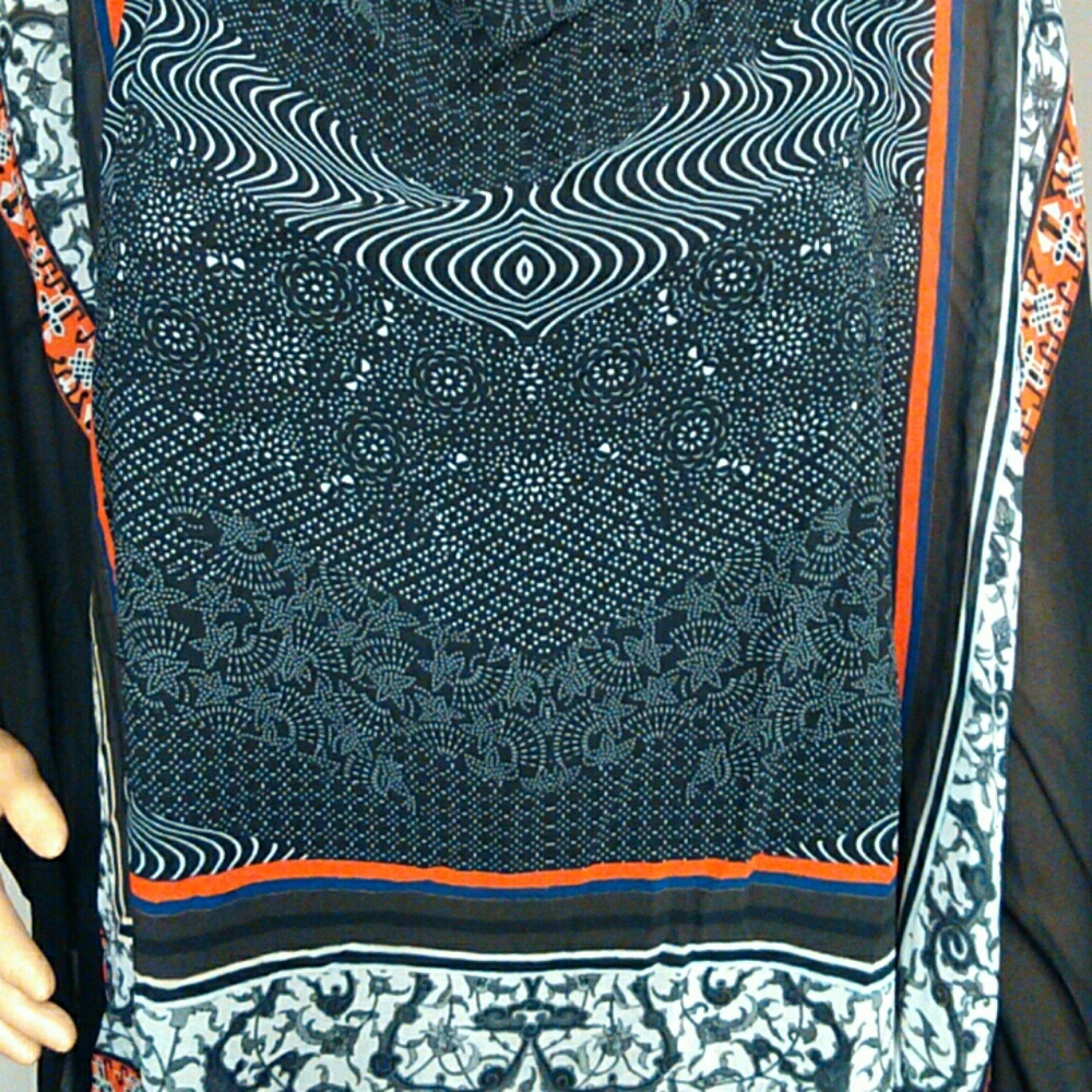 Citron top black orange design layer kimono top** - Picture 2 of 3