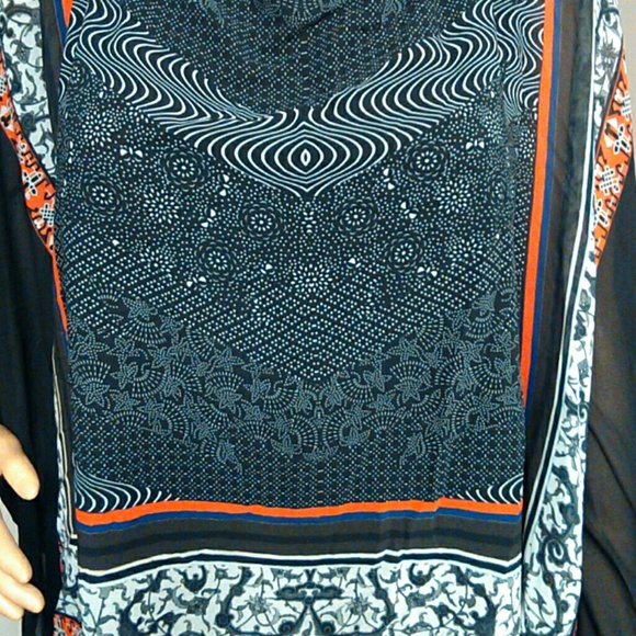 Citron top black orange design layer kimono top** - Picture 2 of 3