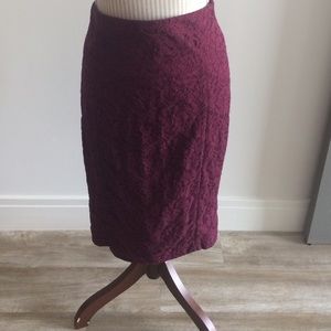 NWT Express Maroon Floral Overlay Pencil Skirt