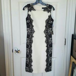 Cream and black lace dress