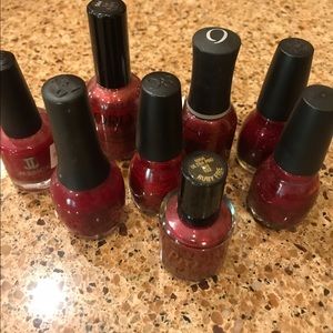 Assorted Nail polishes.