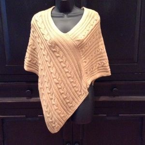Cable-knit Sweater Poncho