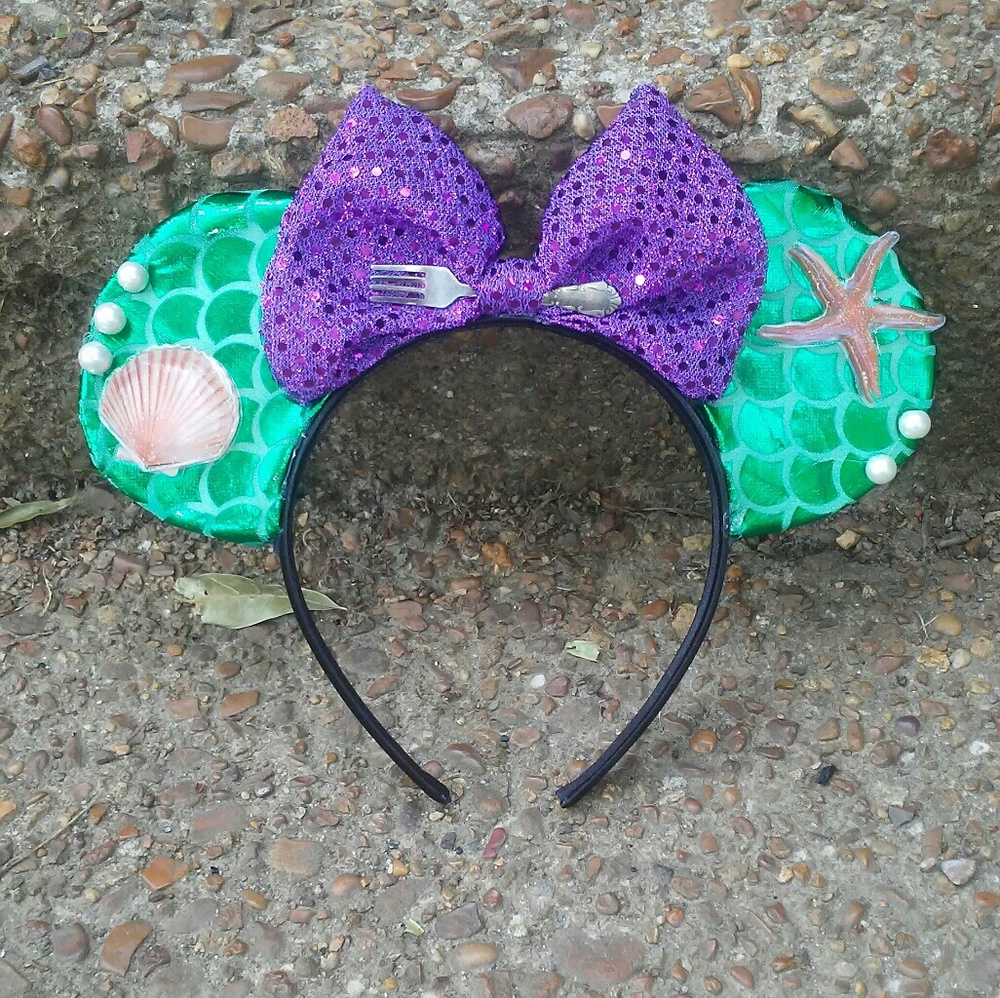 Ariel Mermaid Inspired Mouse Ears Custom Made