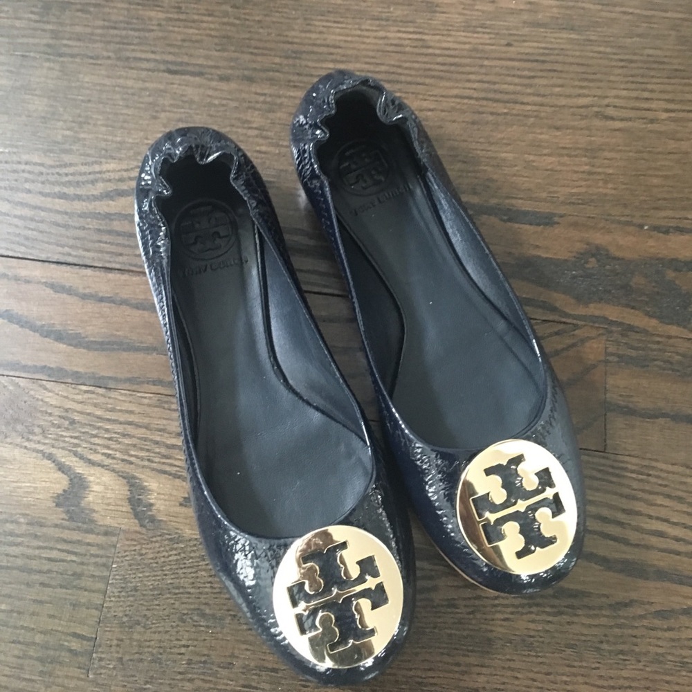 Tory burch navy blue flats