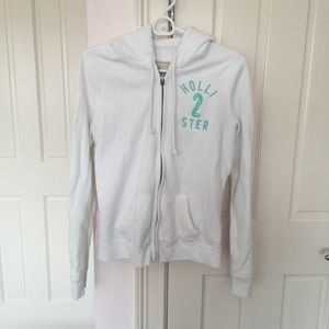 Hollister White Blue Sweatshirt