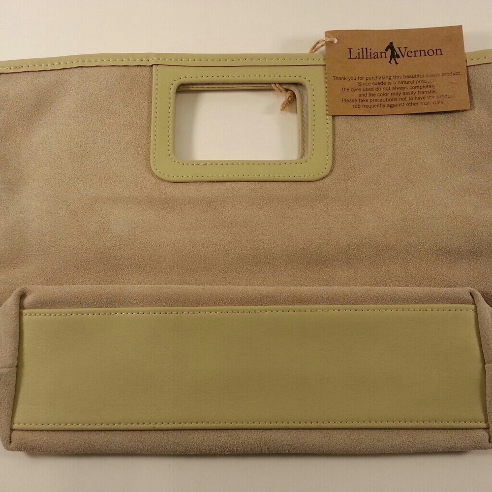 New Vintage suede envelope clutch- Lillian Vernon