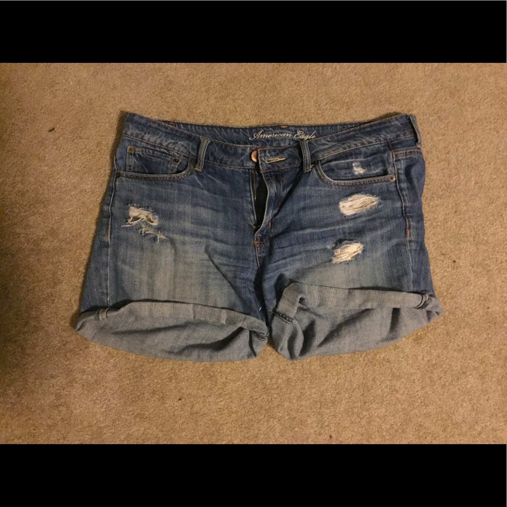 AE distressed denim shorts