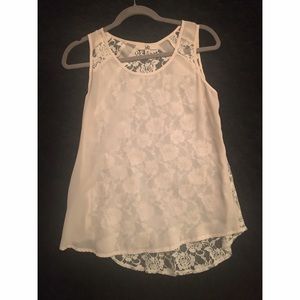 Off white women's blouse with lace back