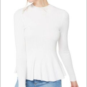 Miss Selfridge White Peplum Top