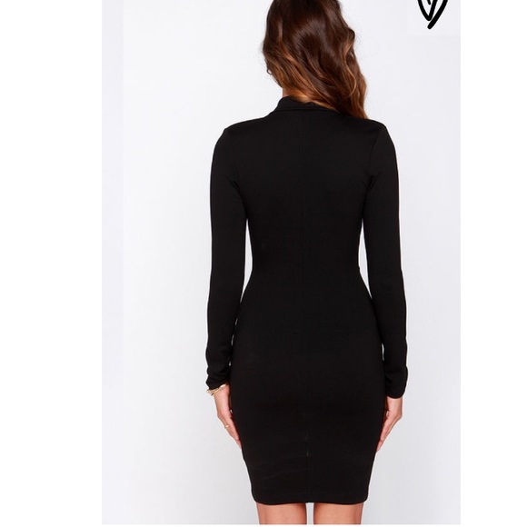 Lulu’s Taking Minutes Black Long Sleeve Midi Dress - Picture 4 of 6