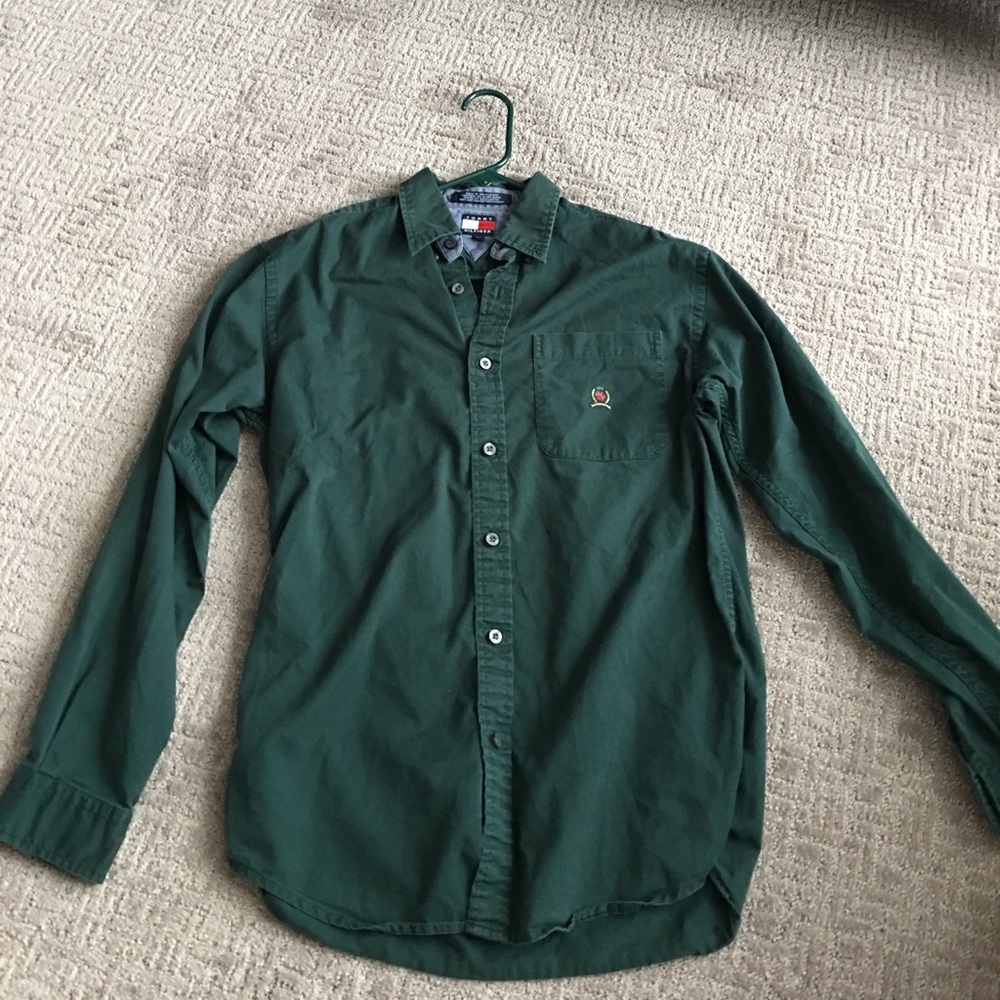Green Tommy Hilfiger Dress Shirt