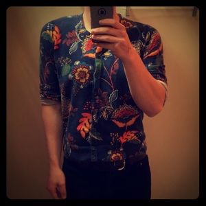 Vintage Merona Psychedelic Floral Cardigan