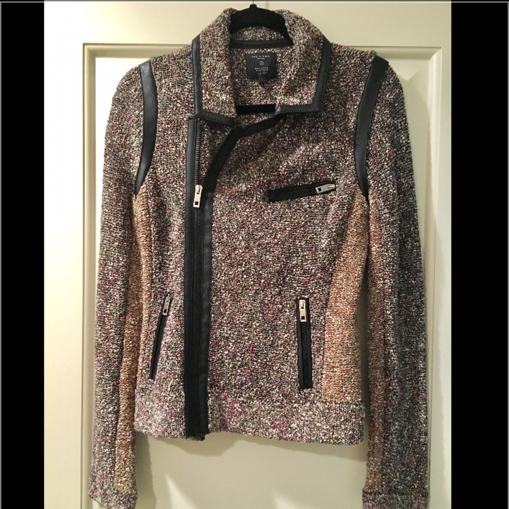 Rag and Bone x Barneys knit and leather jacket