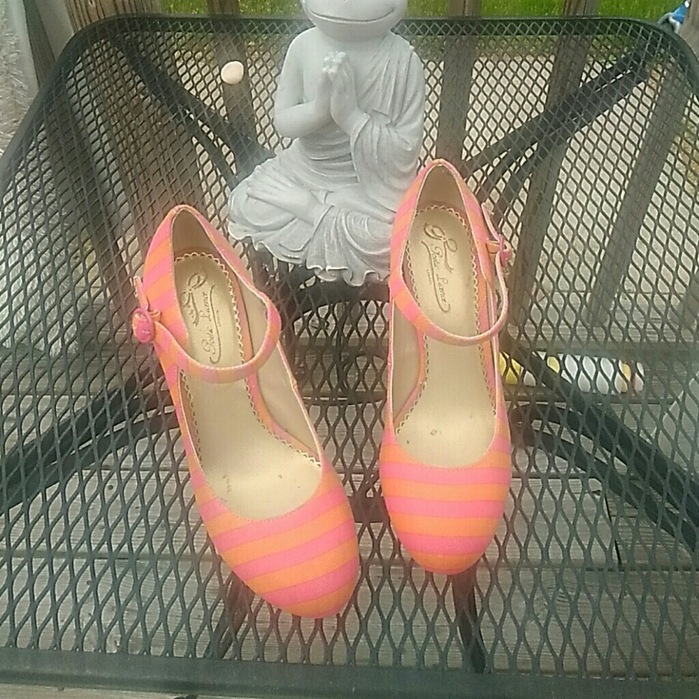 Poetic License Pink Striped heels