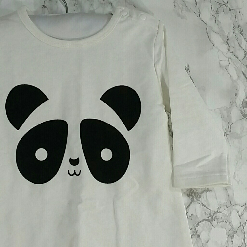 White Panda Bodysuit. Kids - Picture 2 of 5
