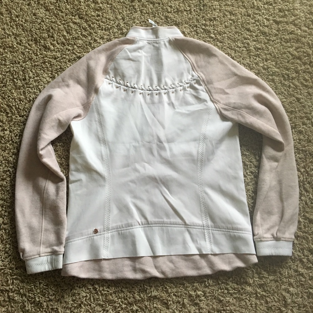 LULULEMON White & Peach Size 8 Zip Up Jacket