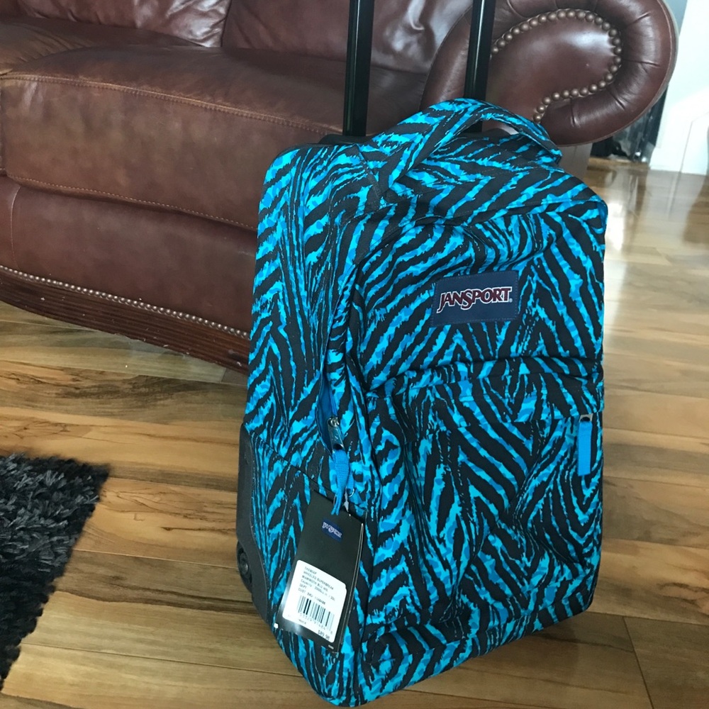 Jansport Blue Zebra Wheeled Backpack