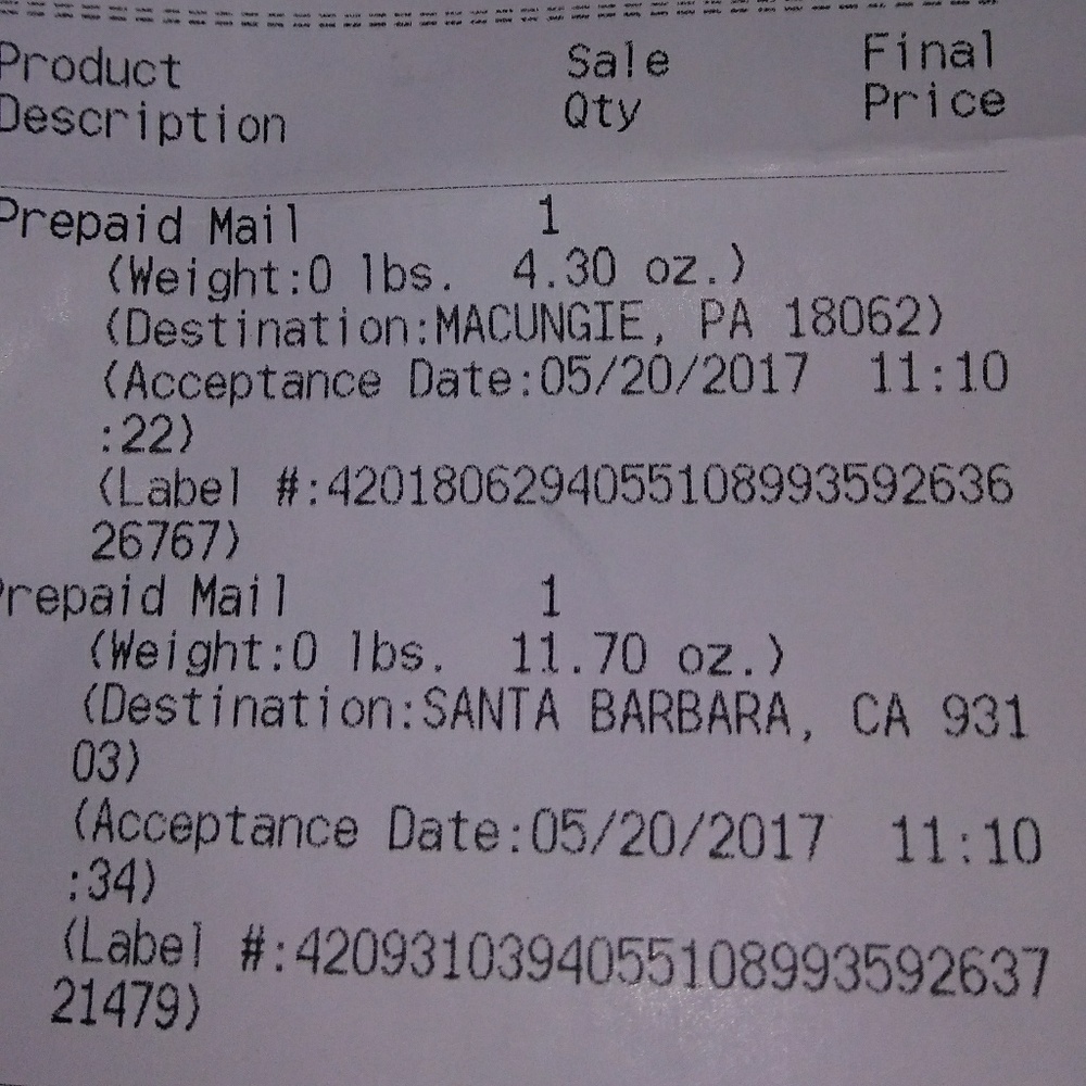 SHIPPING PROOF - Picture 3 of 3