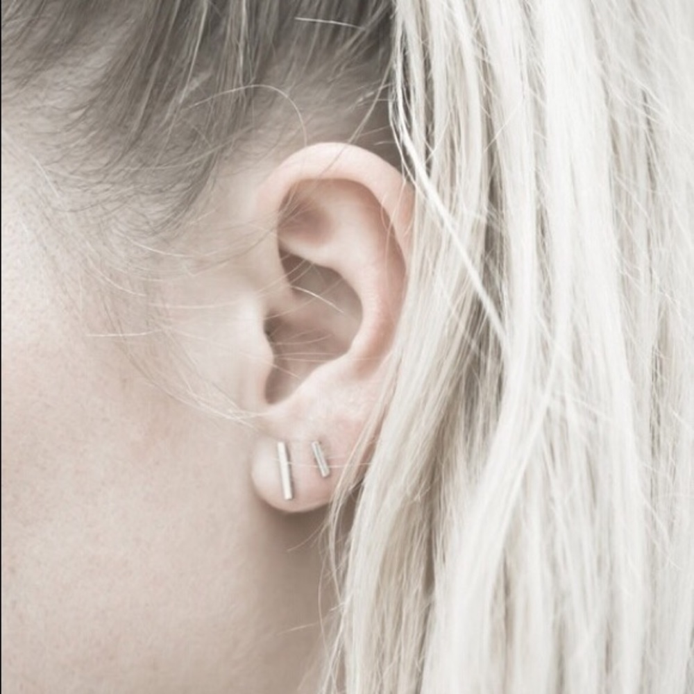 925 Sterling silver Minimal stick earring stud