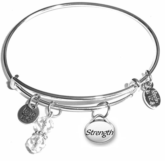 STRENGTH expandable wire bangle bracelet - Picture 1 of 5