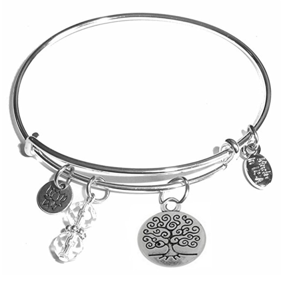 TREE OF LIFE expandable wire bangle bracelet - Picture 1 of 5