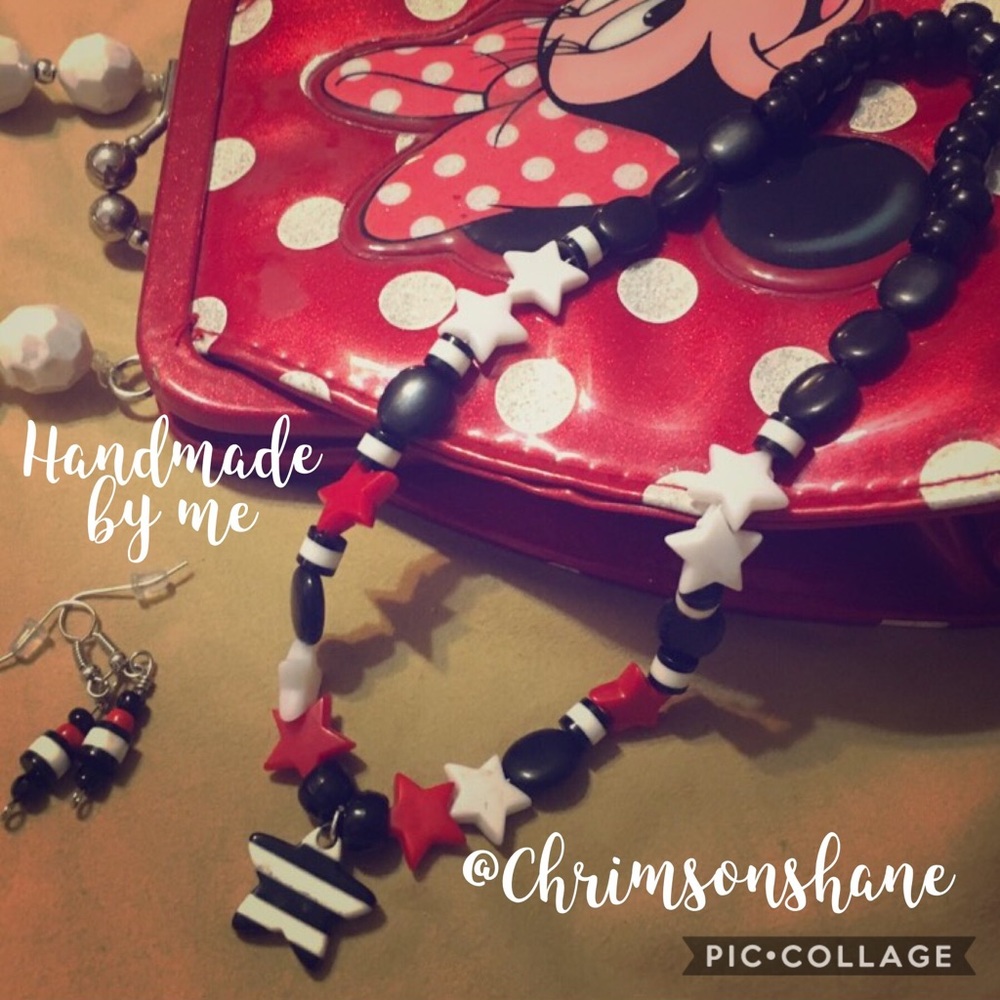 🆕 Girl's Red, Black, White Jewelry Set
