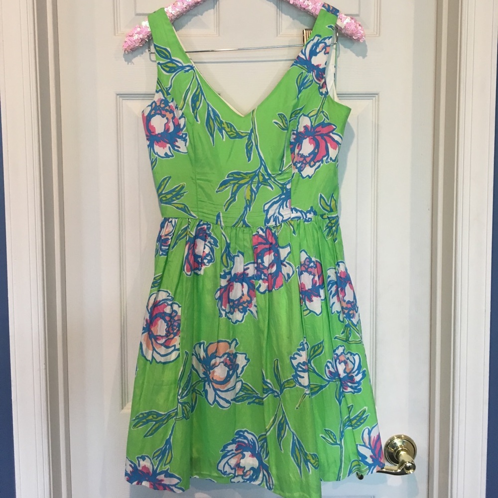 Lilly Pulitzer Roswell dress green tossed 0 xs