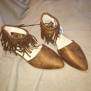 tan fringe flats
