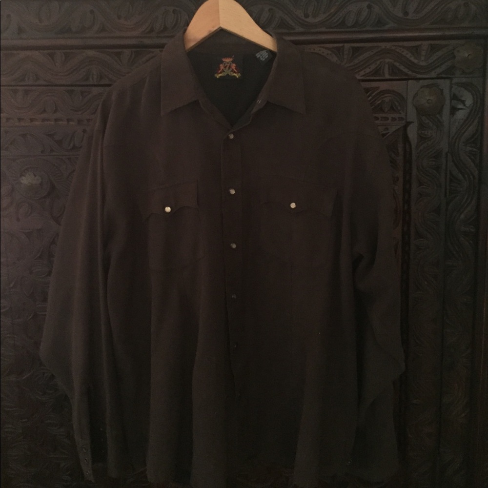 Men's L dark brown long sleeve shirt