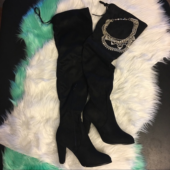 💥NIB💥 Catherine Malandrino Verda OTK Boots - BLK - Picture 2 of 5