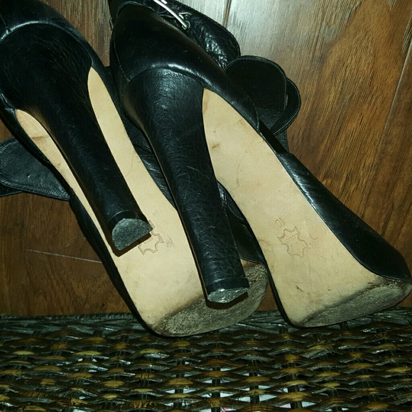 SOLD!!!Dolce Vita Black leather Platform Heels - Picture 5 of 7