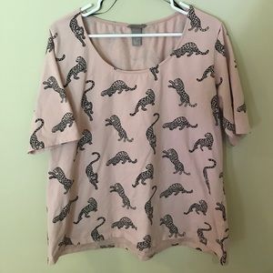 H&M PLUS SIZE pink cheetah print top