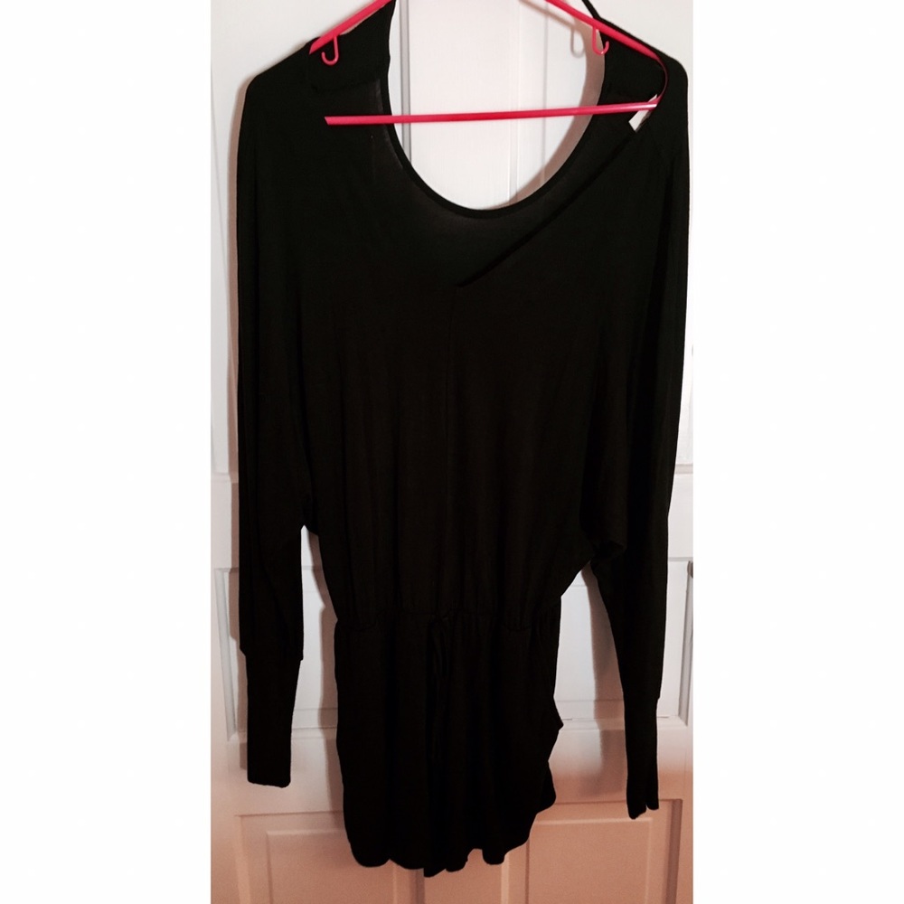 LF Black Long-Sleeve Romper