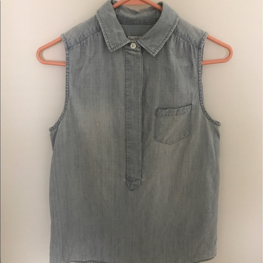 J. Crew chambray sleeveless top. Size 0
