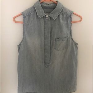 J. Crew chambray sleeveless top. Size 0