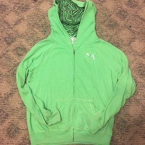 PINK Victoria's Secret Lime Green Hoodie SZ Small