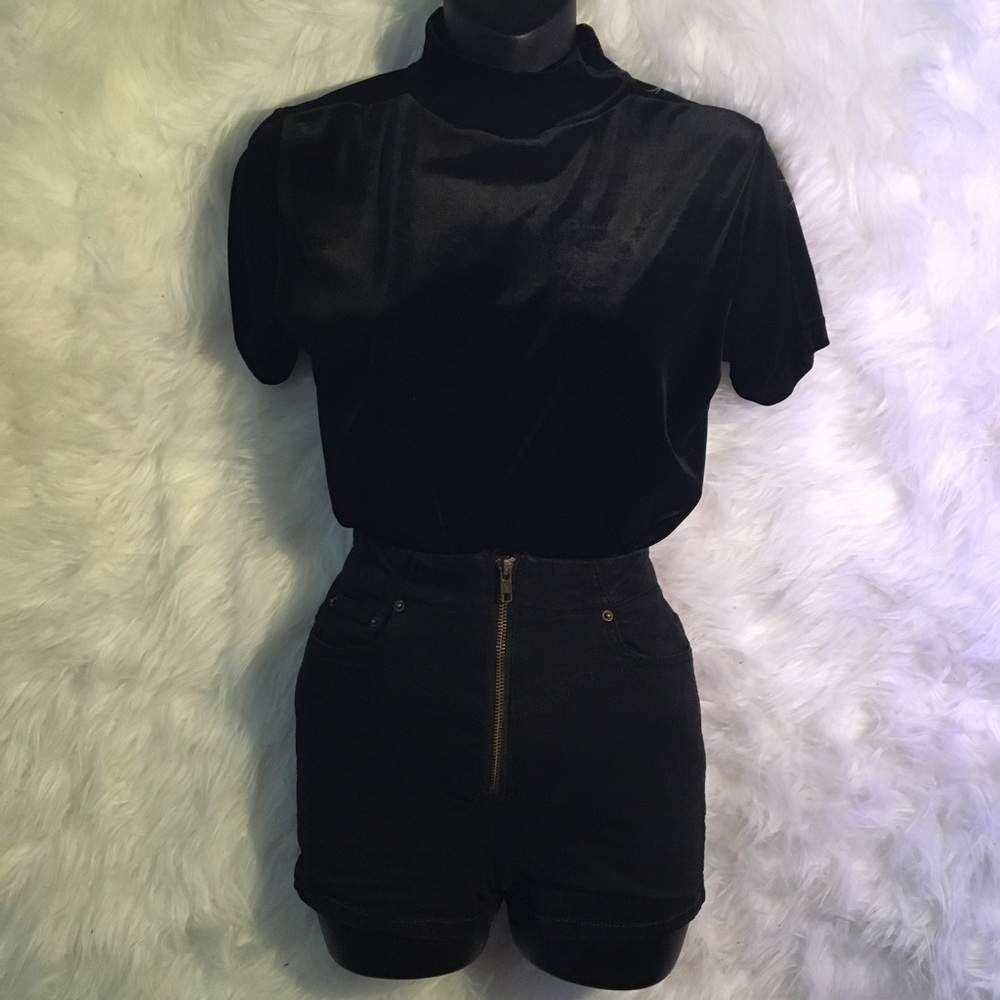 Velvet Turtleneck Top