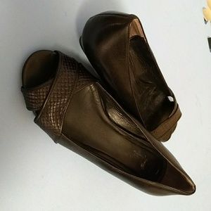 Cole Haan Open-toe Black Low Heel Wedge