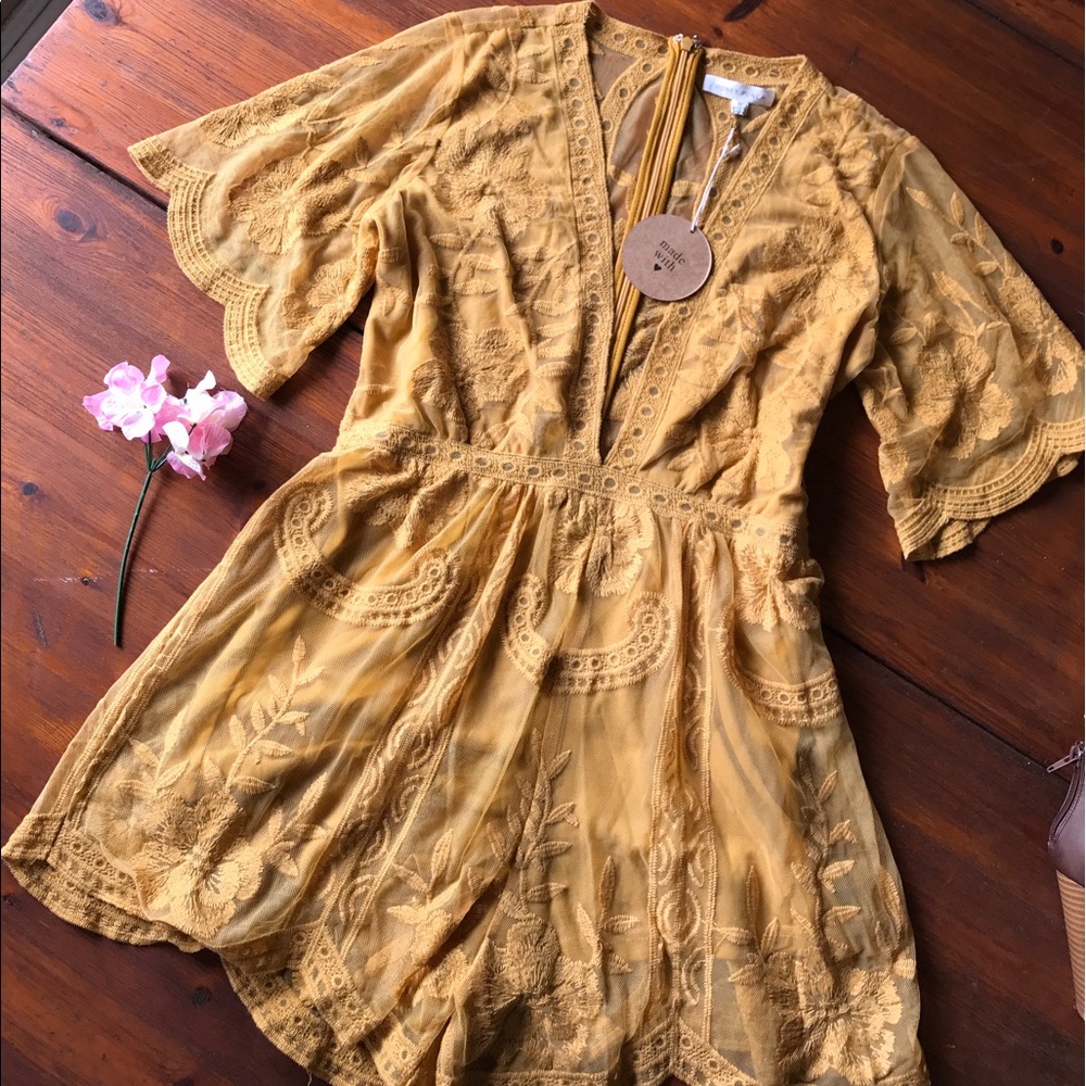 Final Price Drop NEW Honey Punch Lace Romper