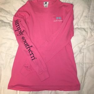 Pink long sleeve simply southern shirt