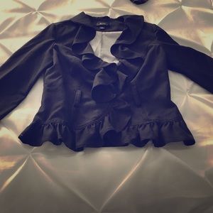 Ruffled, Fitted Dress Jacket