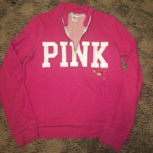 PINK Victoria's Secret Quarter Zip Hoodie, SZ LG