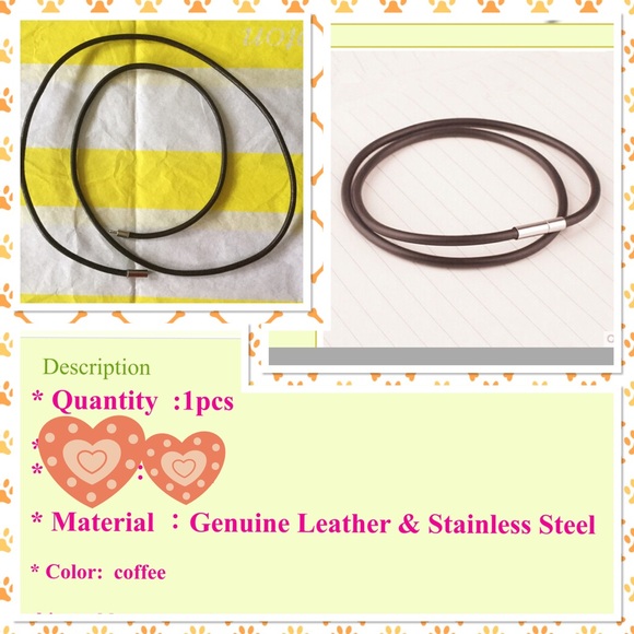 Genuine leather double layer choker necklace - Picture 2 of 2