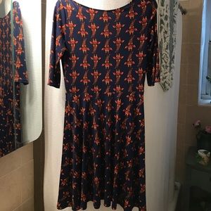 Navy print dress