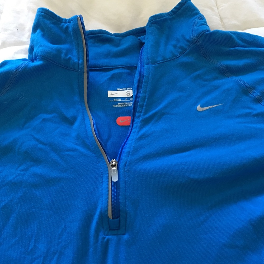 Brilliant blue Nike dry fit half zip