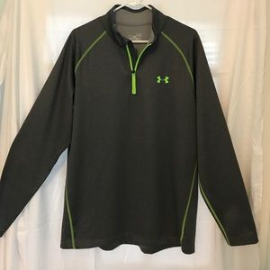 UnderArmour 1/4 Zip XL. Gray with neon green trim.