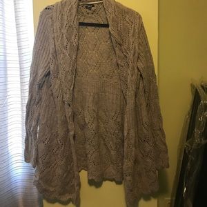 Long sleeve 2 button grey sweater