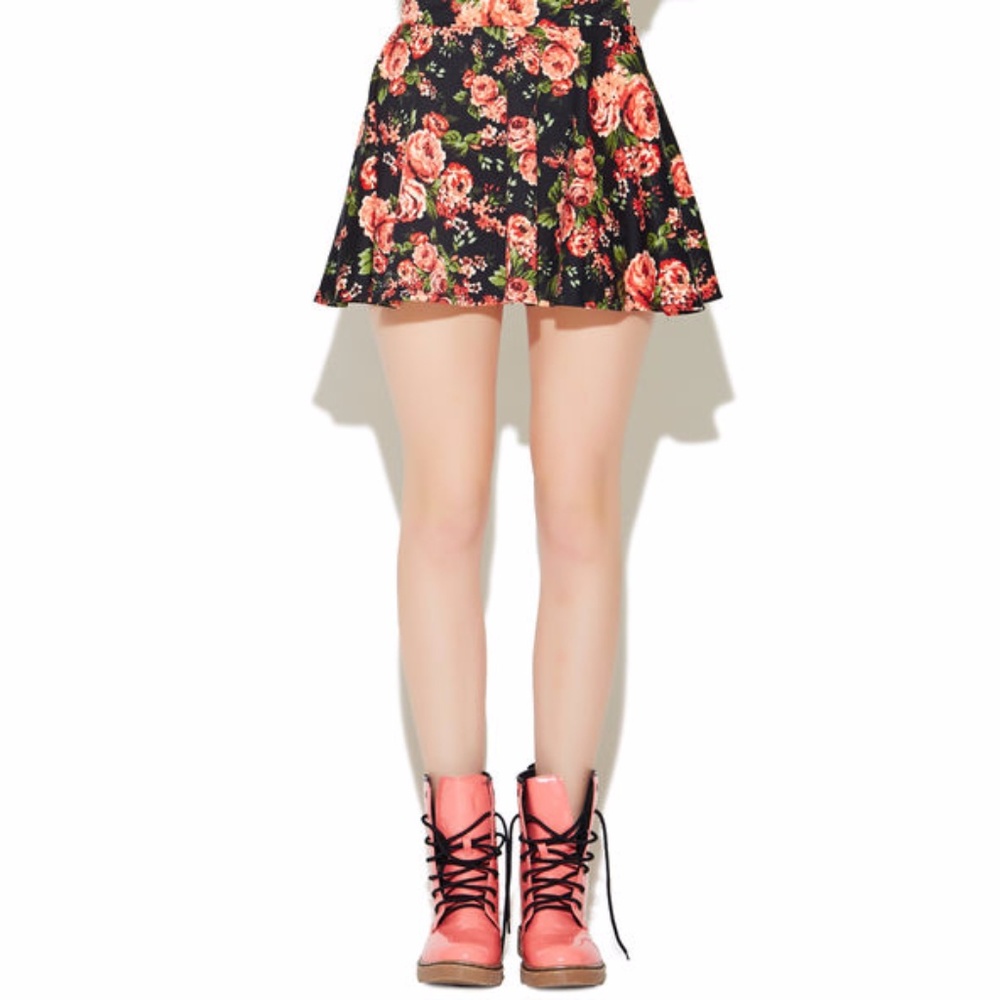 Floral Skater Circle Skirt