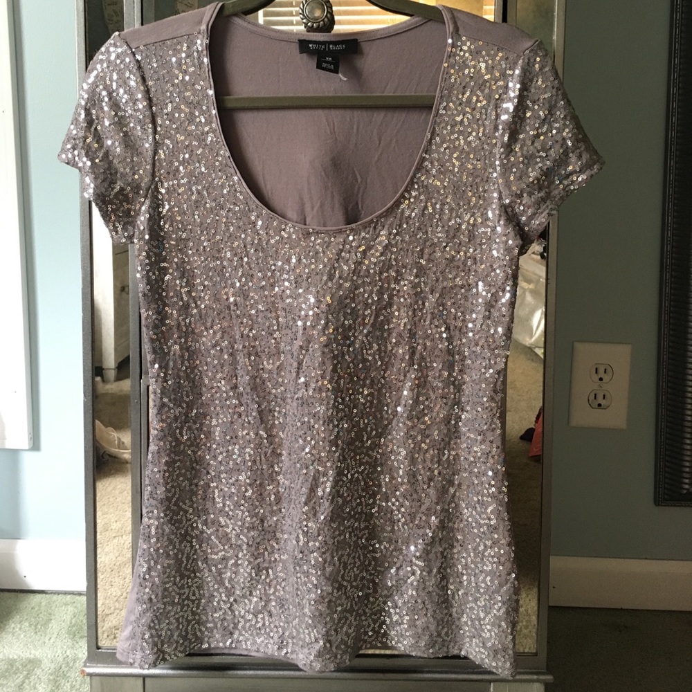 Sparkly scoop neck tee